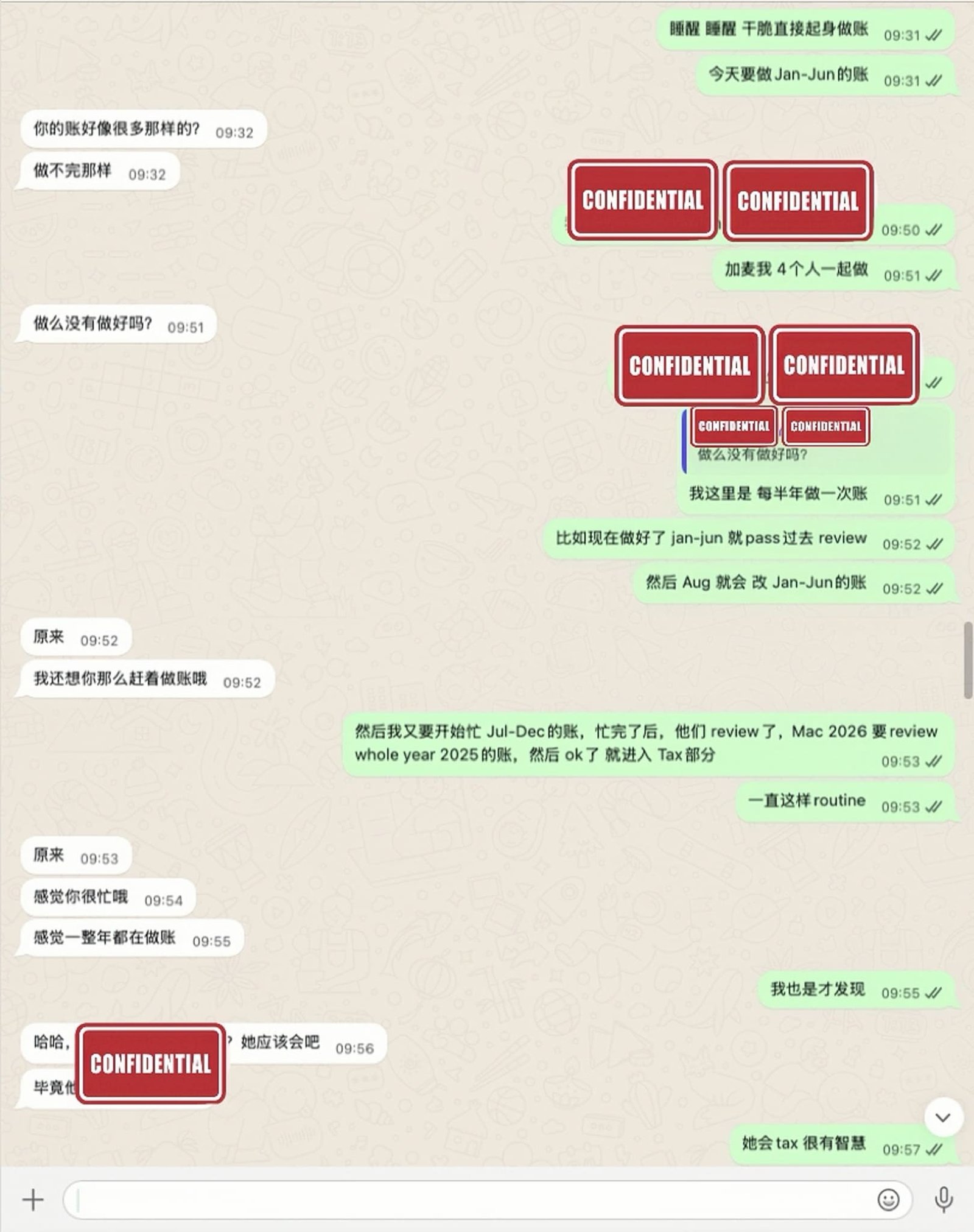 Conversation screenshot showing prophecy about accident and death being fulfilled.