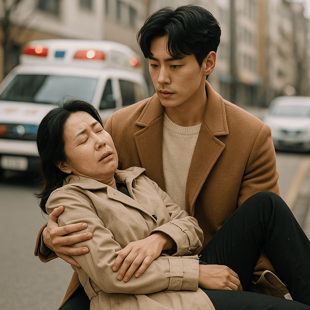 A young man comforting and saving a distressed woman during a life-saving consultation, representing LouisThai true client story.